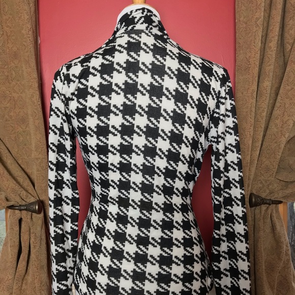 Black Houndstooth Lightweight Wrap Cardigan/Jacket size small - Picture 2 of 6